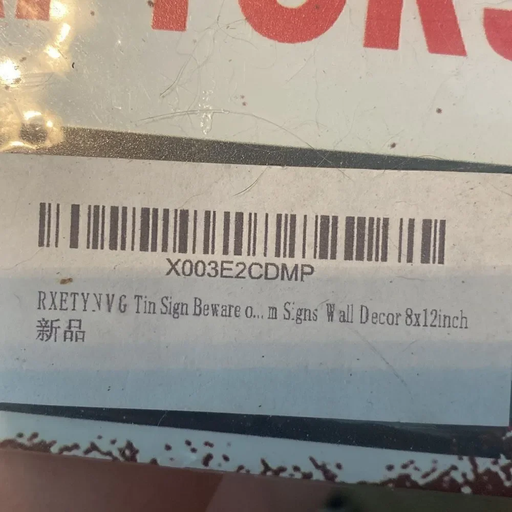 Caution Tiny Raptors Metal Sign - Humorous Black Cat Warning Sign for Home